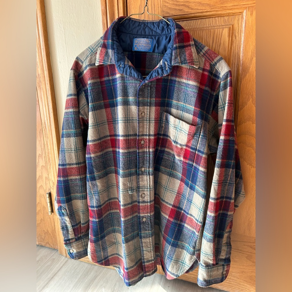 Pendleton Multicolor Plaid Shirt with Blue Collar